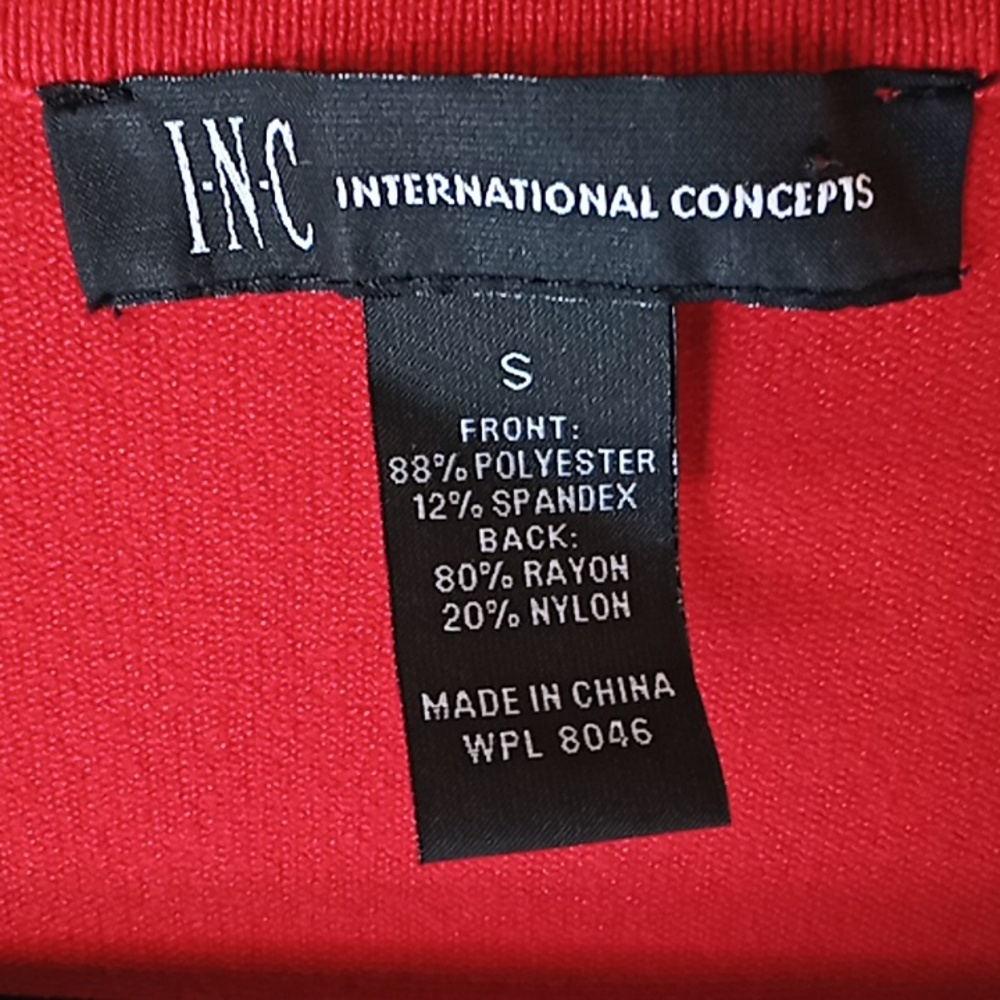 I.N.C Red Sleeveless Dress with Lace-Up Detail And Front Zipper Pockets. NWT. - Picture 6 of 13